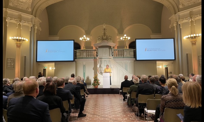 venue in französische Friedrichstadtkriche with Angela Merkel as speaker