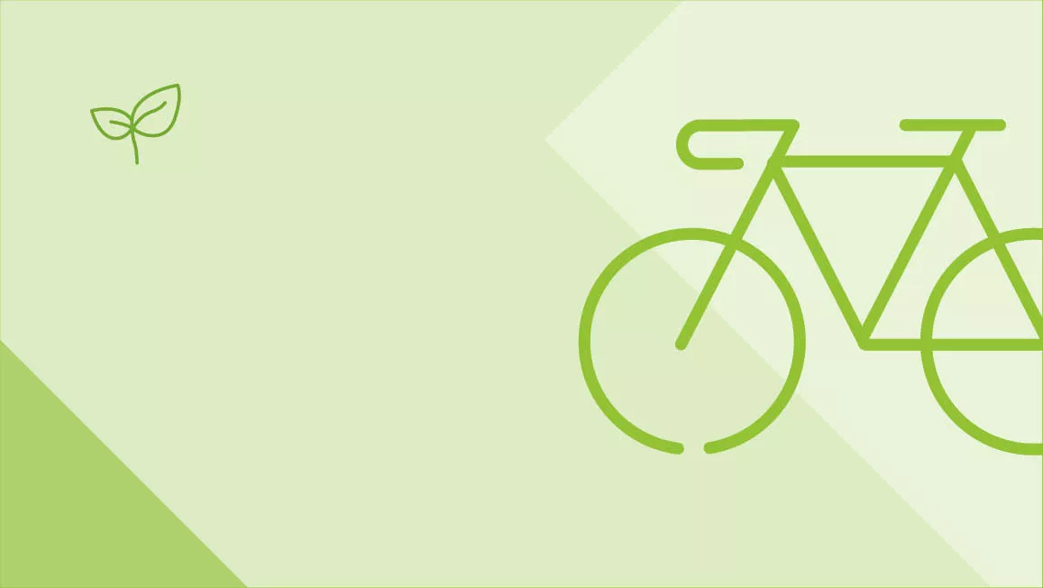 Grüner Hintergrund mit einem Fahrrad